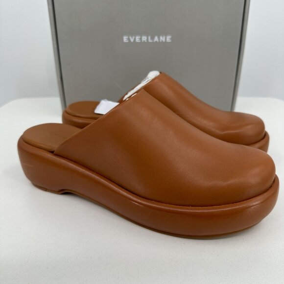 Everlane The Puffa Flatform in Brown Leather size 8 Women's Chunky Platform Clog - Picture 4 of 13